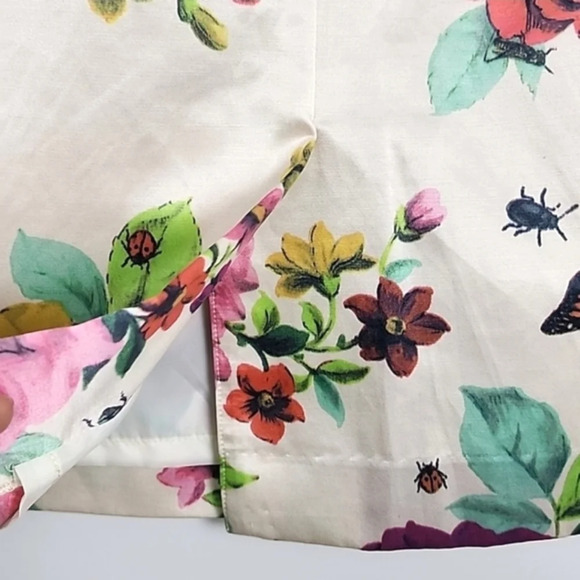 Sandra Angelozzi Women's Silk Cotton Blend Floral Print Mult Skirt Lined Size 36 - Picture 5 of 15